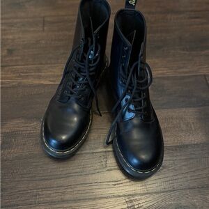 Dr. Martens 1460 Black Boots with Yellow Accents